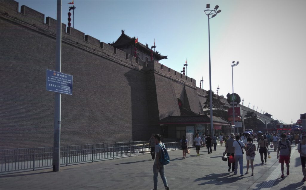 Die Mauer von Xia'an - Außenansicht.